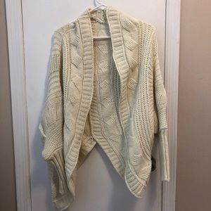Cream Open Sweater Cardigan